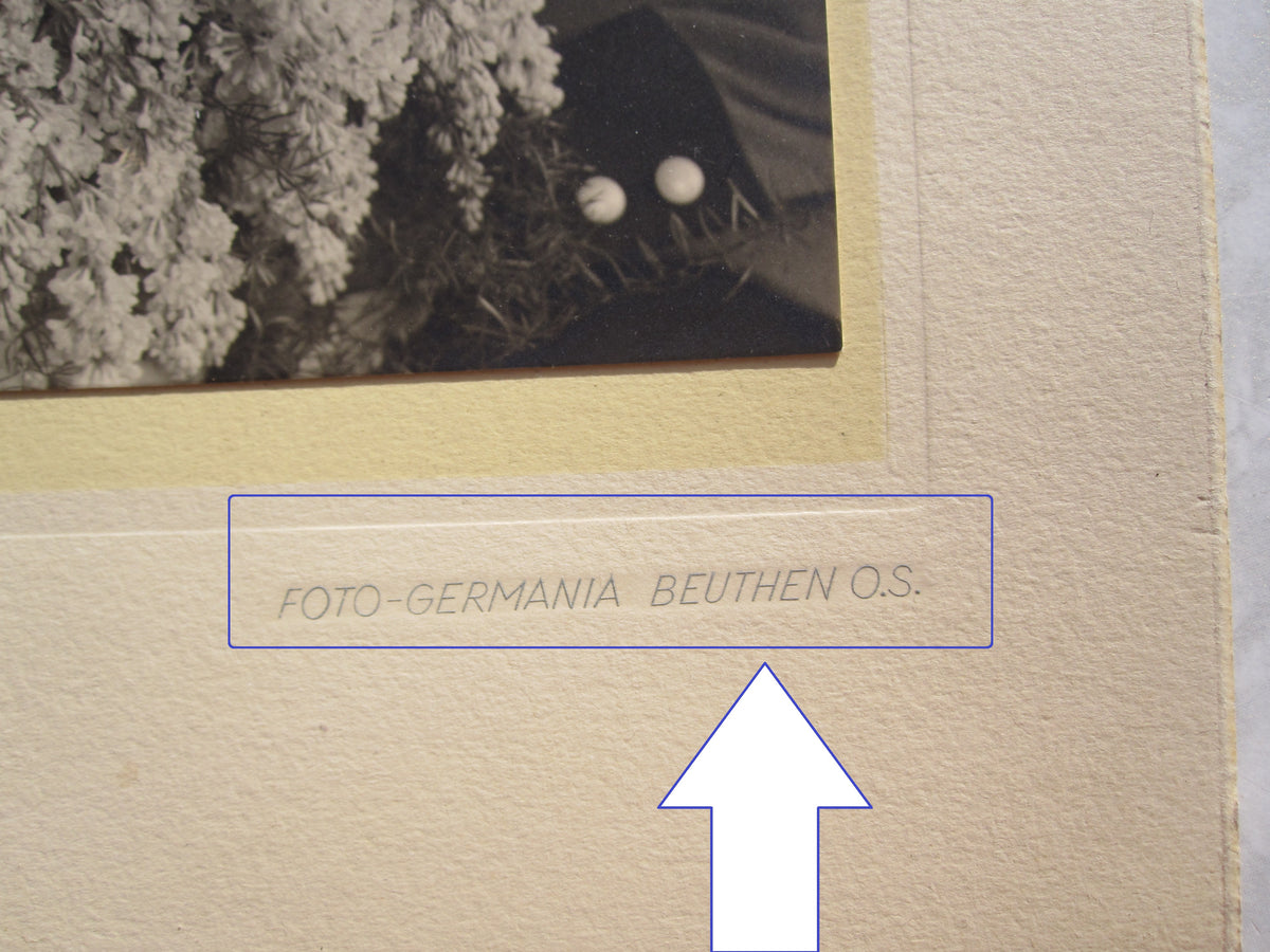 Uniformfoto / Hochzeitsfoto auf Pappe Beuthen O.S. ca 1939