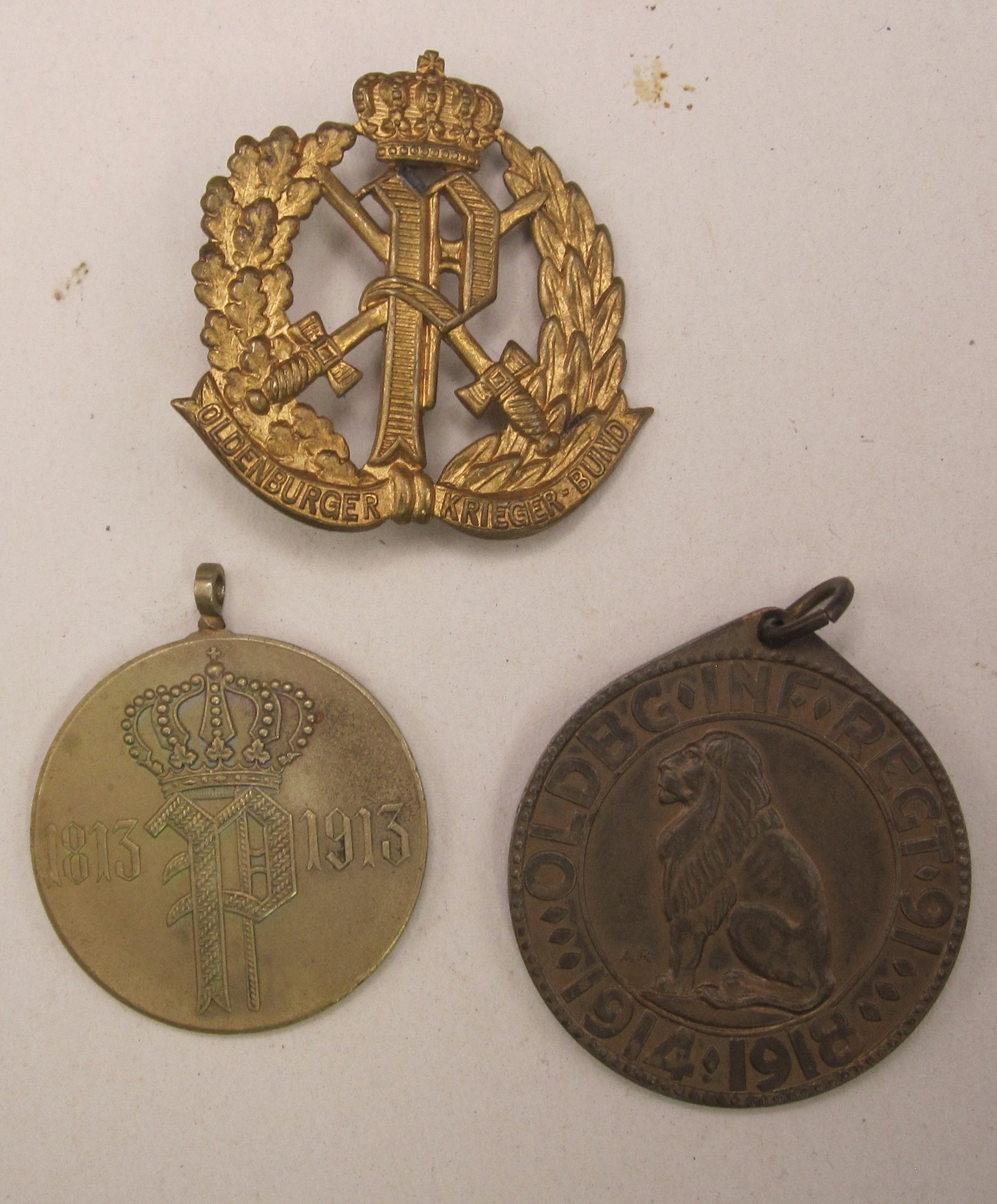 3 Abzeichen Oldenburg Infnaterie Regiment Nr.91 Veteranenverein Kriegerbund Kriegerverein Preußen