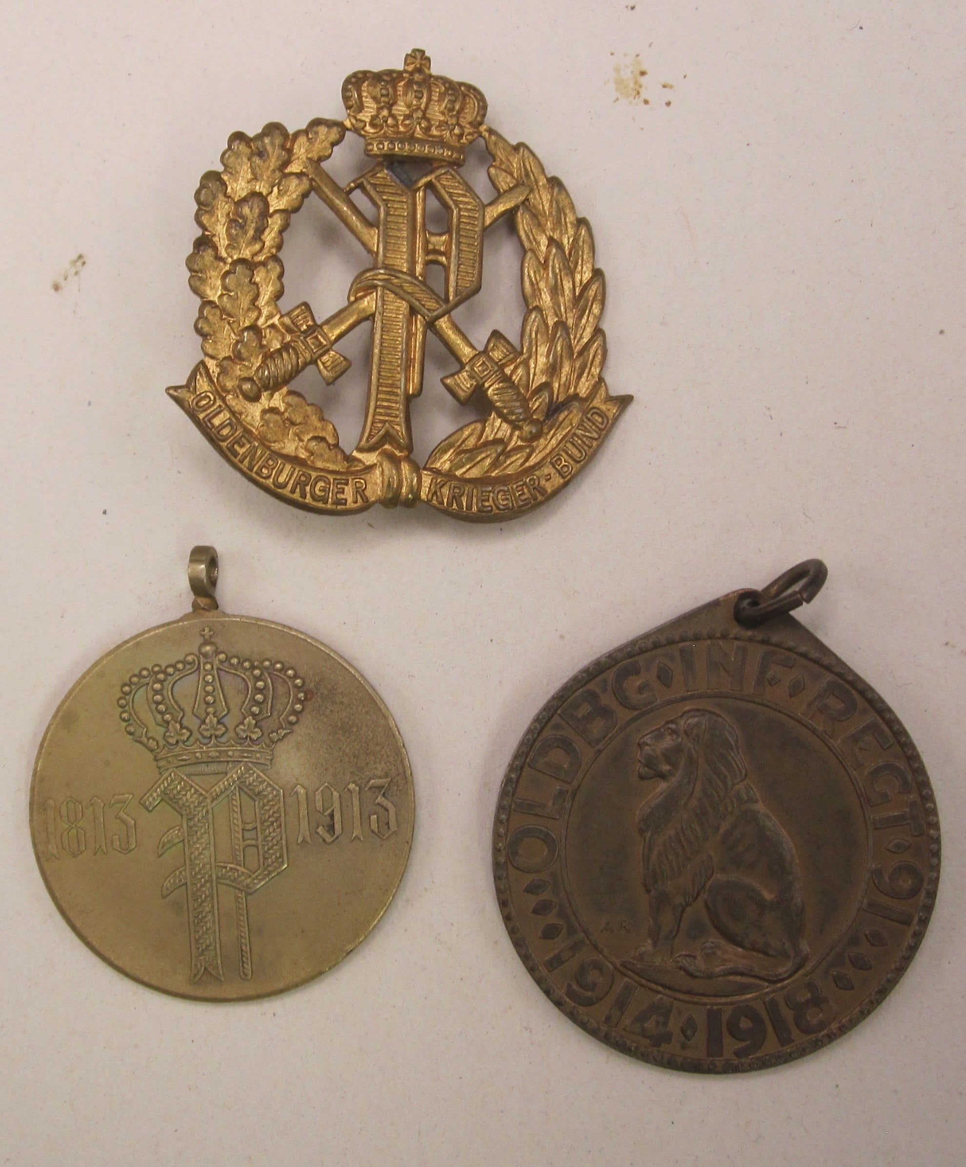 3 Abzeichen Oldenburg Infnaterie Regiment Nr.91 Veteranenverein Kriegerbund Kriegerverein Preußen