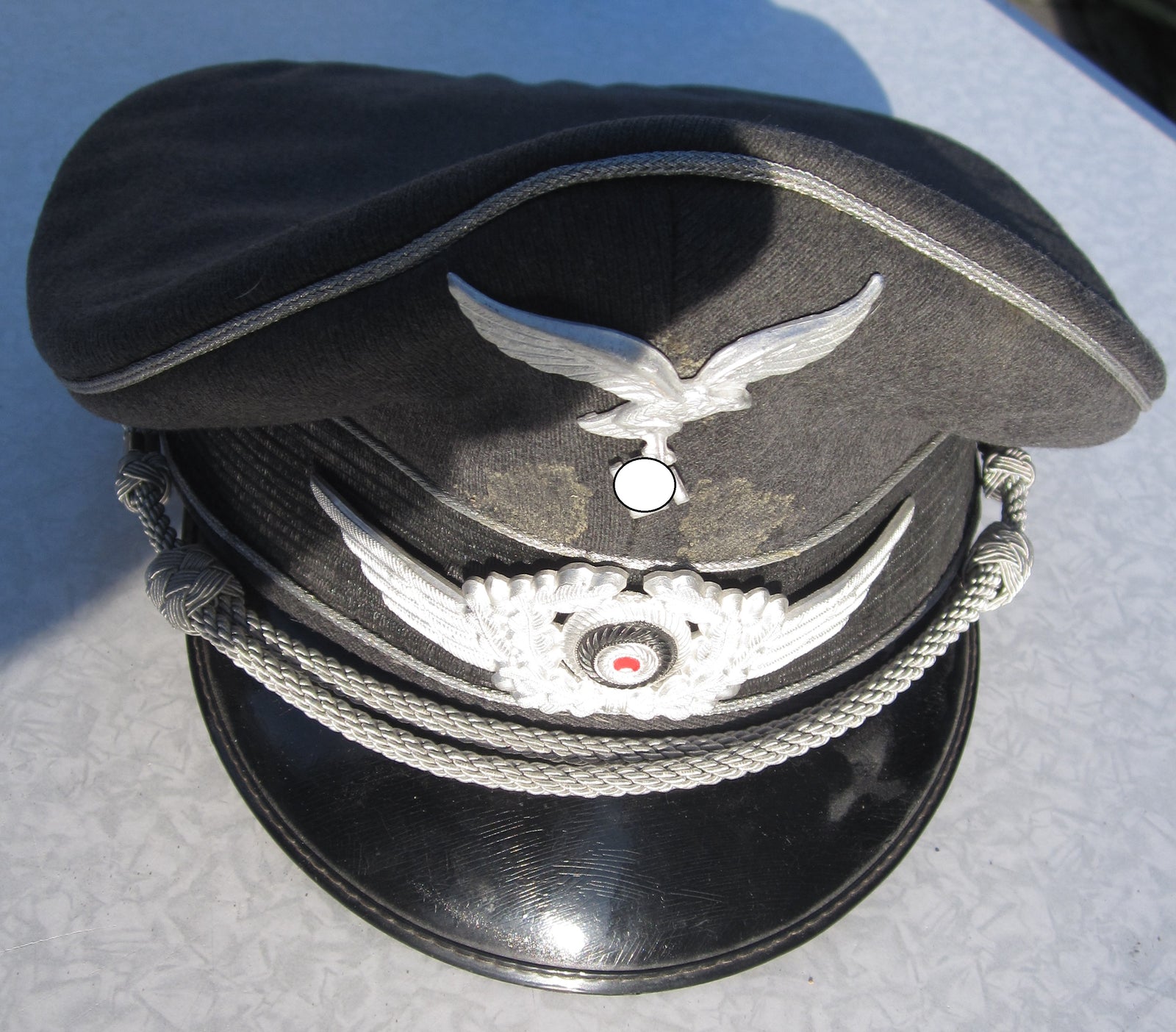 Schirmmütze für Offiziere Luftwaffe Wehrmacht Reenactement