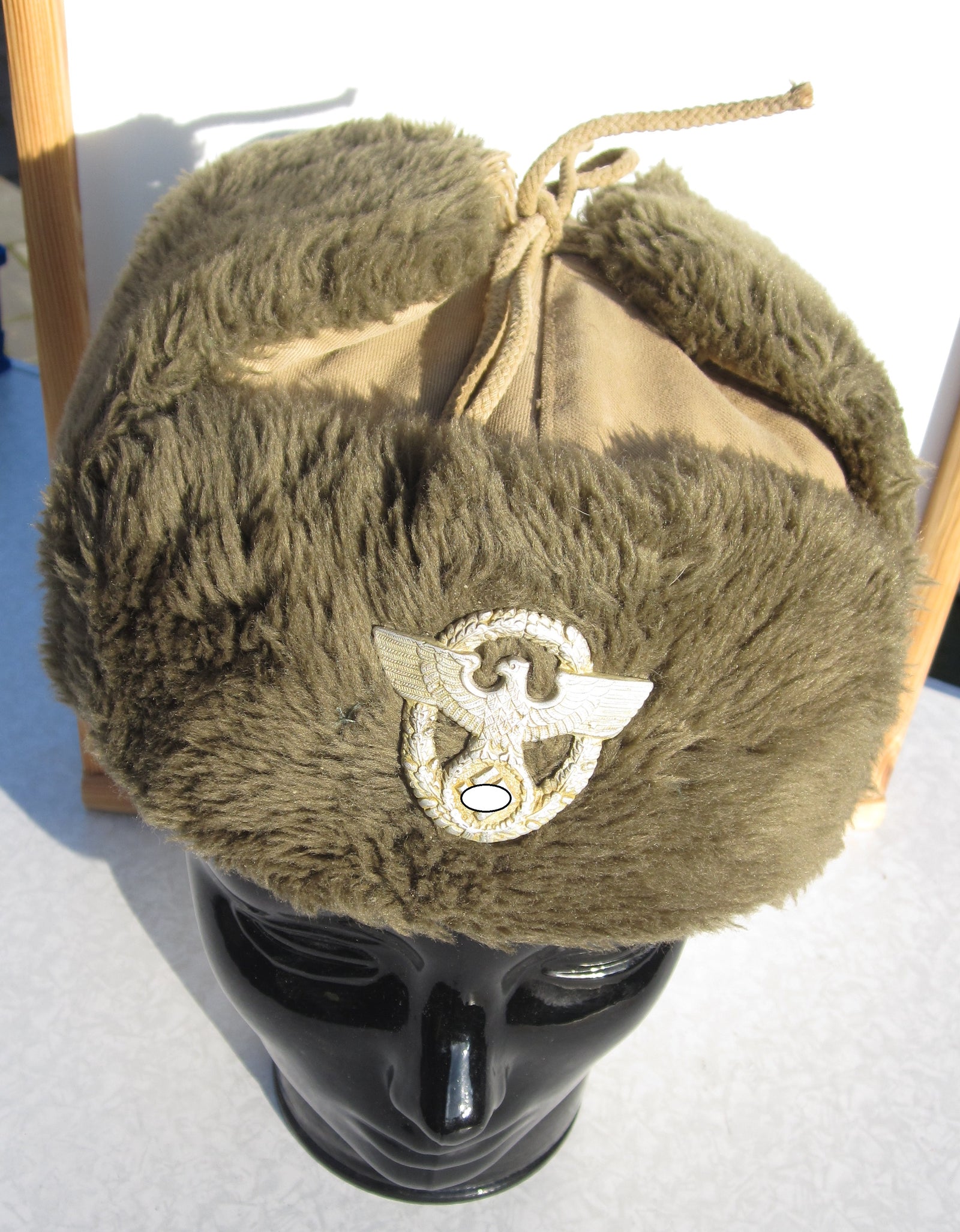 Wintermütze für Soldaten derPolizeitruppe Wehrmacht Reenactement