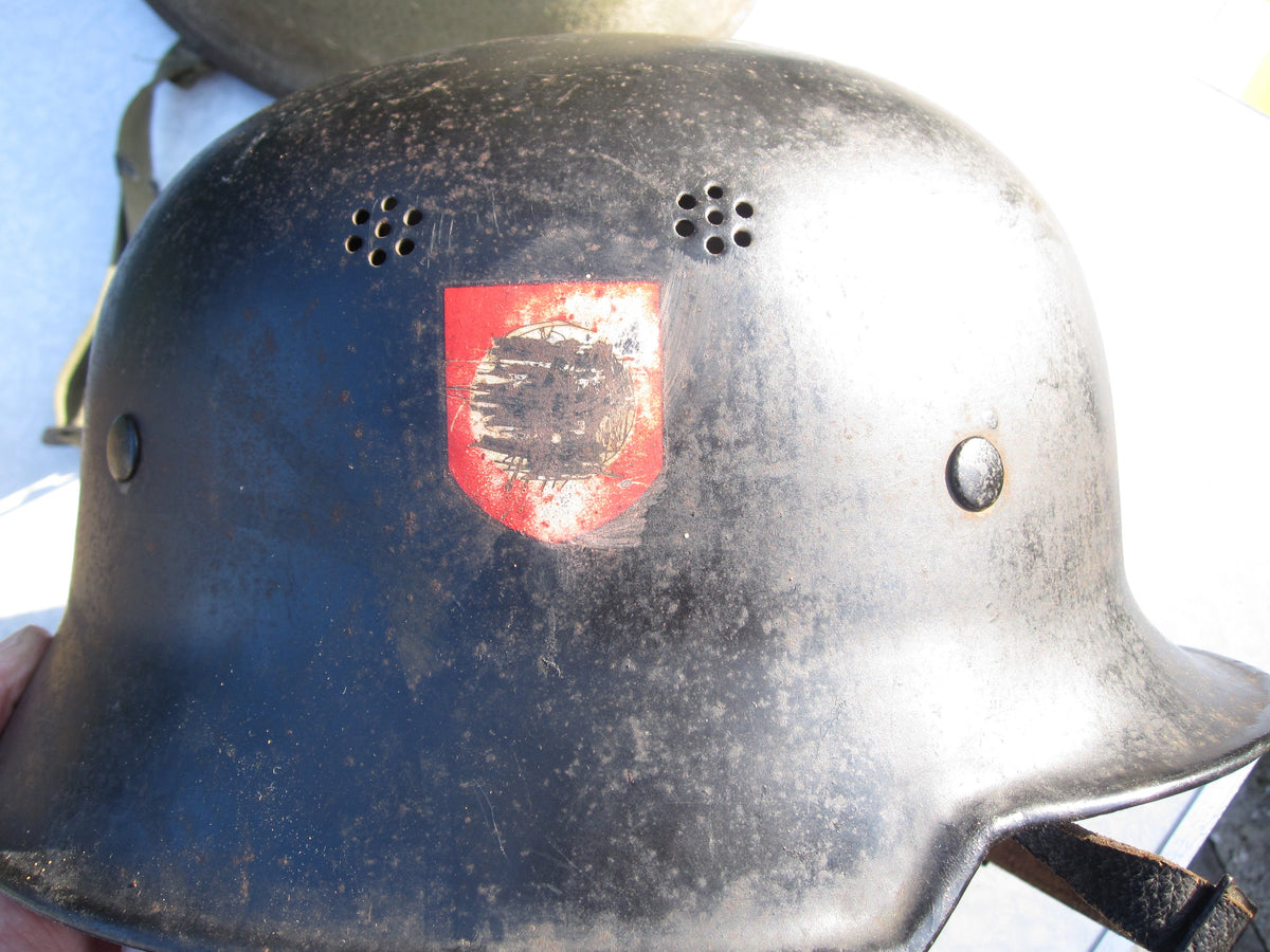 Original Luftschutzhelm Stahlhelm M34 Feuerwehr