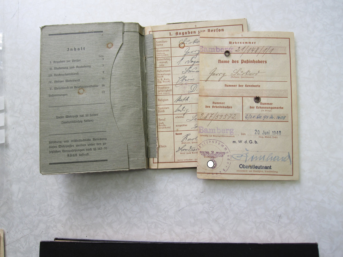 Wehrpaß / Soldbuch Bamberg Panzervernichter