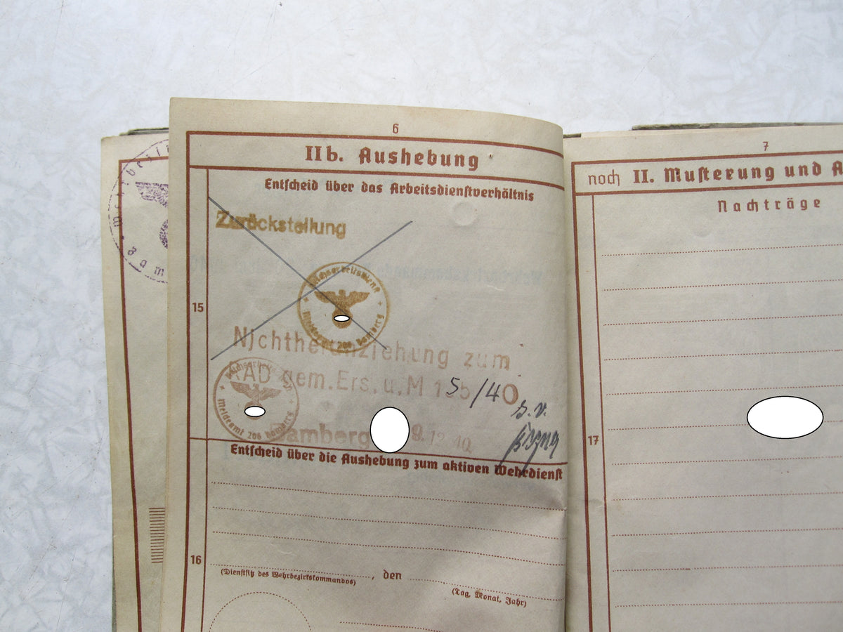 Wehrpaß / Soldbuch Bamberg Panzervernichter