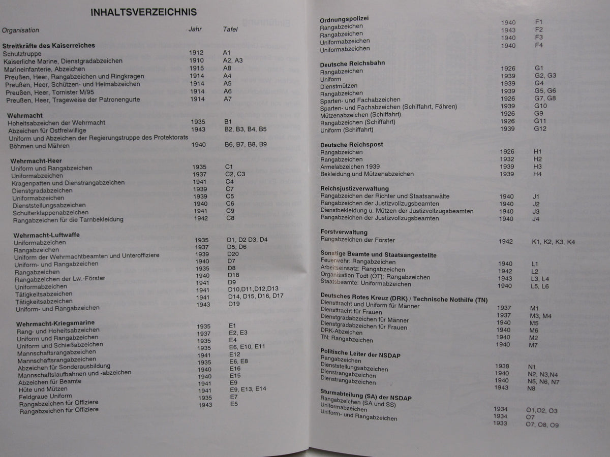 Buch  Deutsche Uniformabzeichen 1900 bis 1945