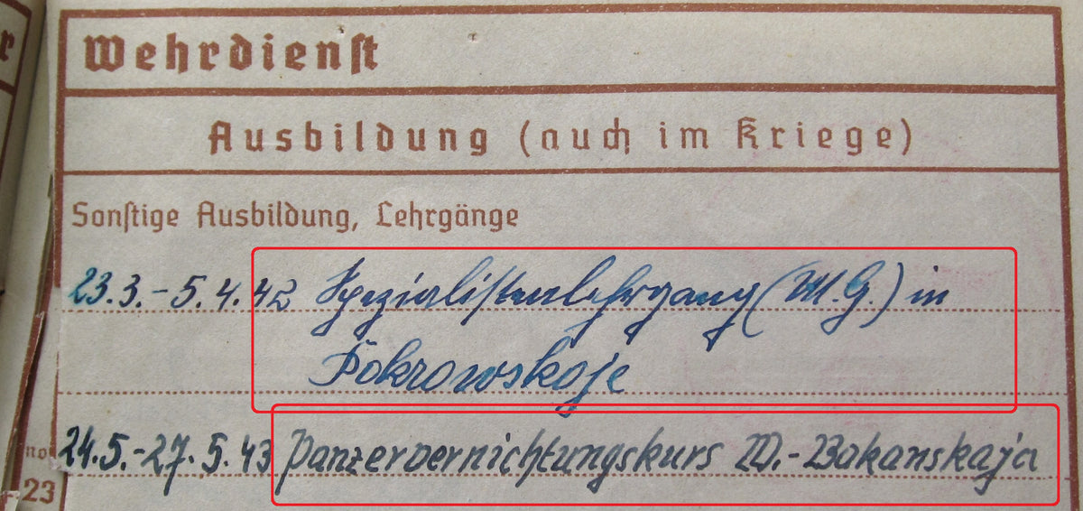 Wehrpaß / Soldbuch Bamberg Panzervernichter