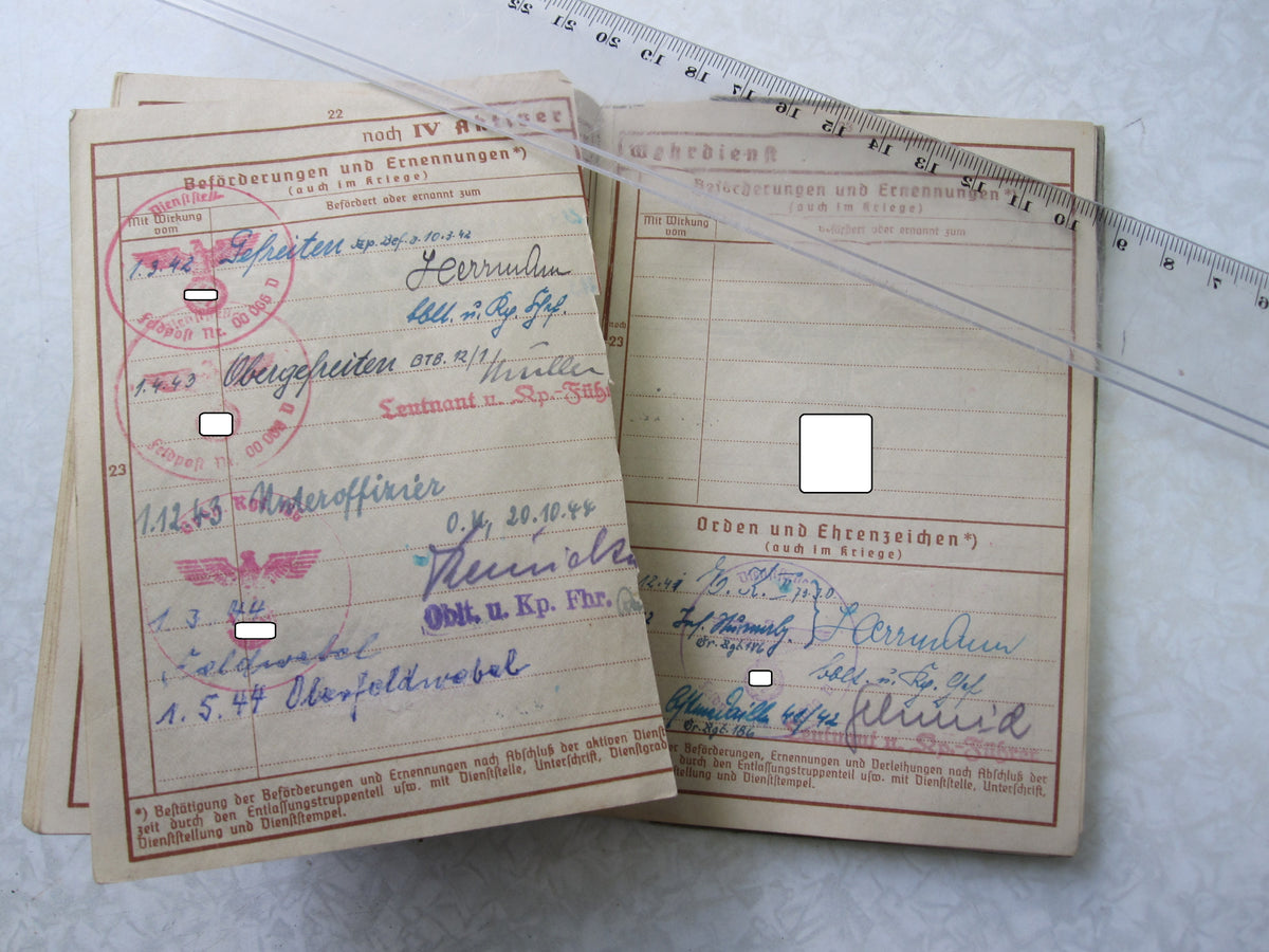 Wehrpaß / Soldbuch Bamberg Panzervernichter