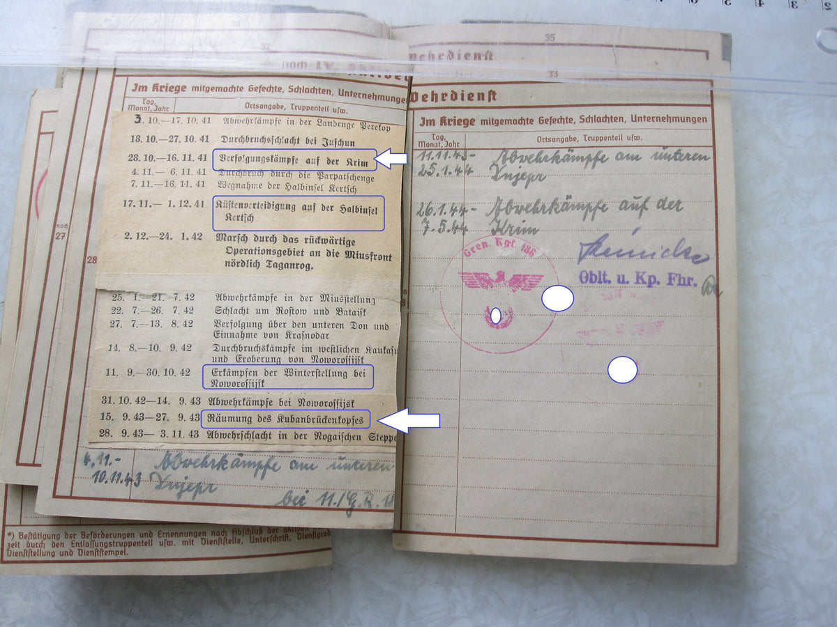 Wehrpaß / Soldbuch Bamberg Panzervernichter