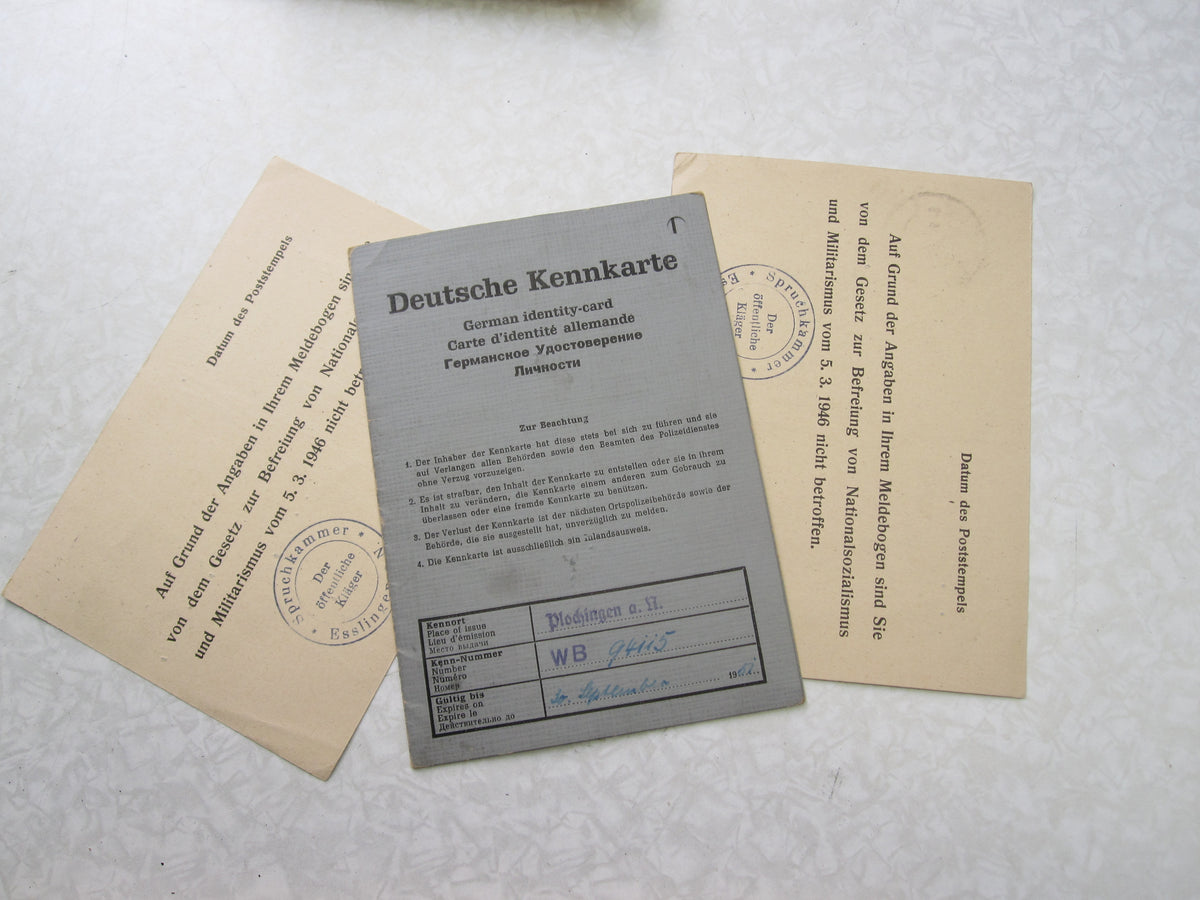 Dokumente eines Ehepaares Befreiung von Nationalsozialismus und Militarismus PLOCHINGEN ESSLINGEN am Neckar / Stuttgart