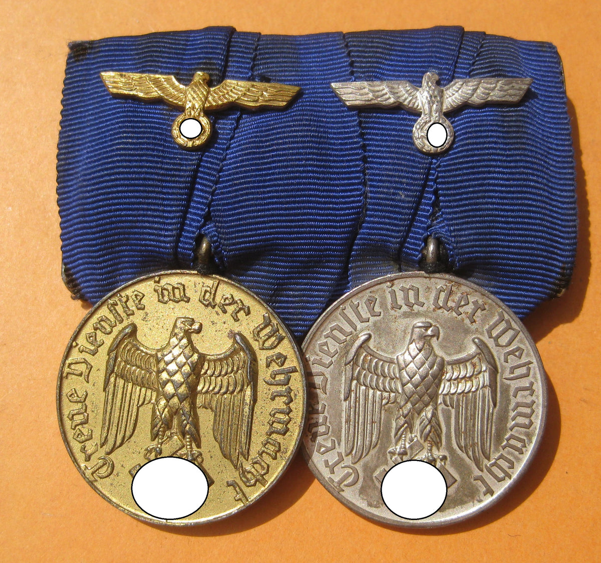 H.W.    2er Ordensspange Dienstauszeichnung der Wehrmacht für 4 Jahre &amp; 12 Jahre