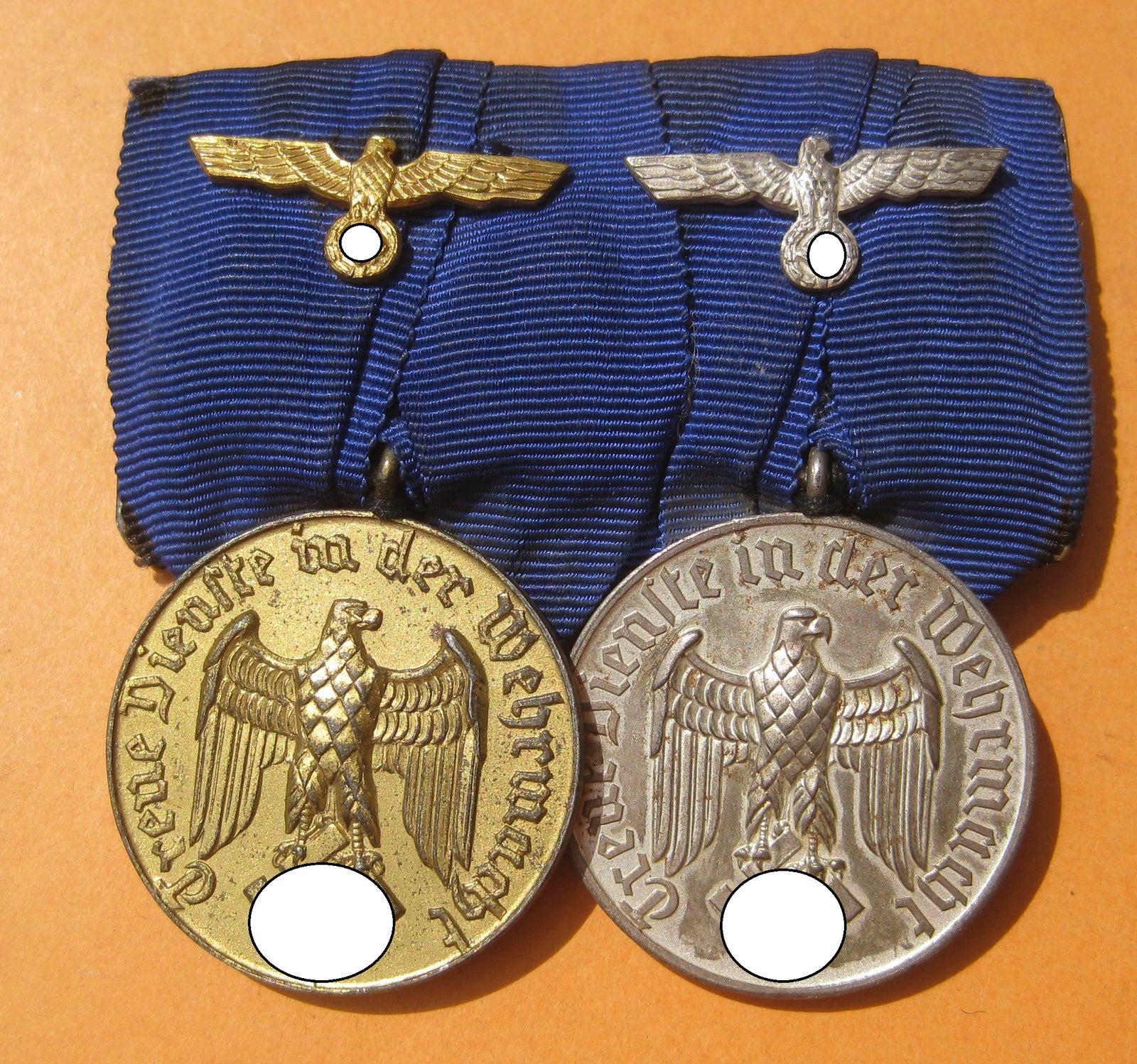 H.W.    2er Ordensspange Dienstauszeichnung der Wehrmacht für 4 Jahre & 12 Jahre