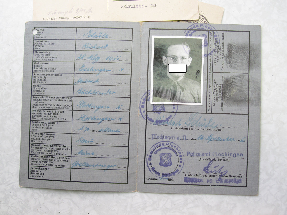 Dokumente eines Ehepaares Befreiung von Nationalsozialismus und Militarismus PLOCHINGEN ESSLINGEN am Neckar / Stuttgart