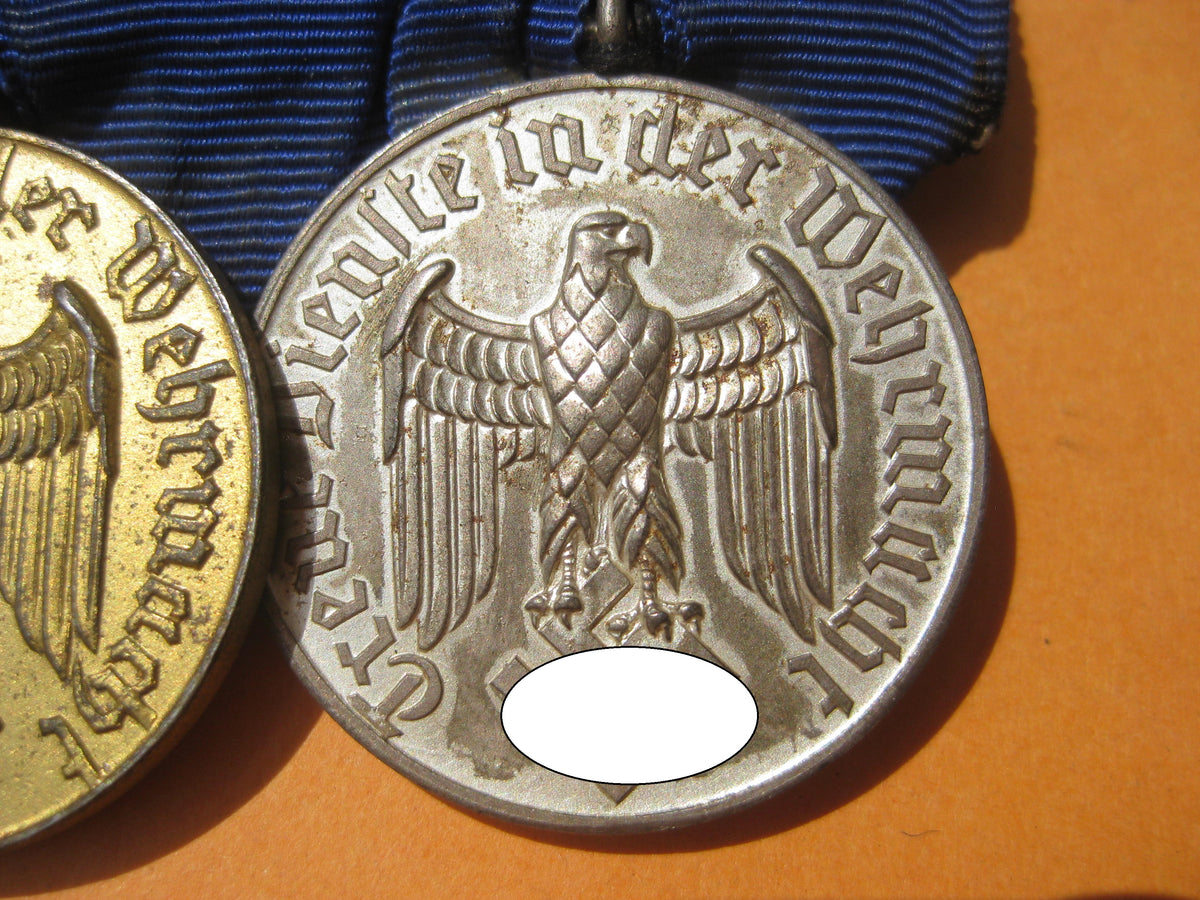 H.W.    2er Ordensspange Dienstauszeichnung der Wehrmacht für 4 Jahre &amp; 12 Jahre