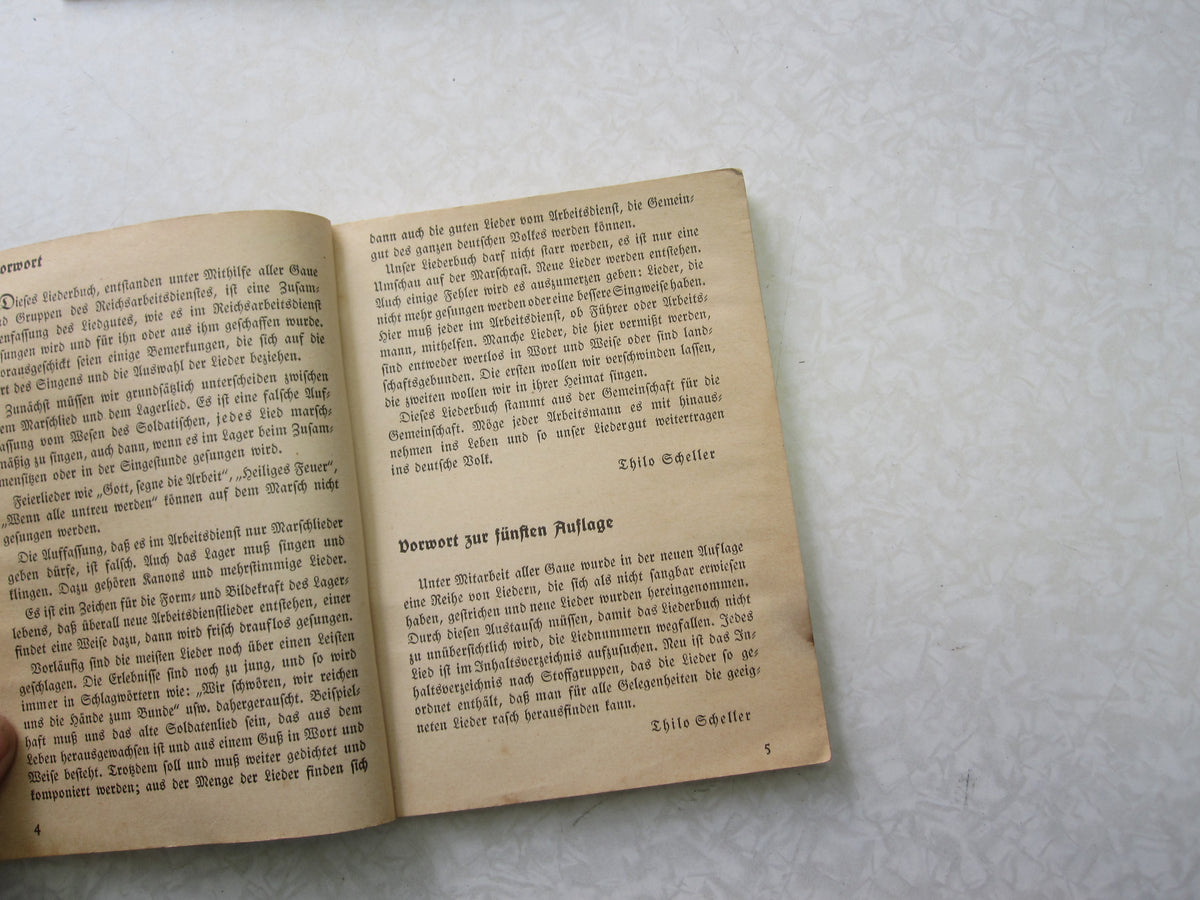 Originalausgabe Heft / Buch Liederbuch des Reichsarbeitsdienstes &quot;RAD&quot;