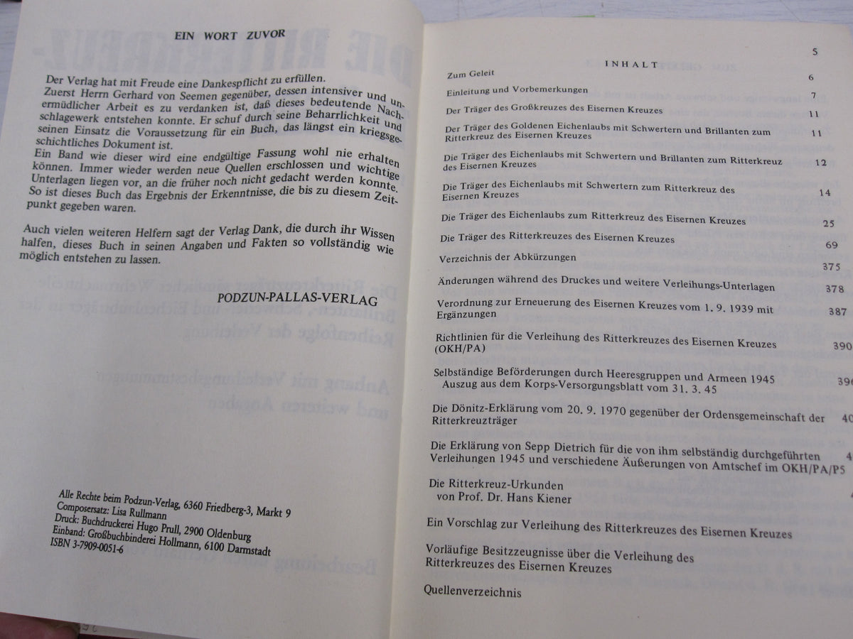 Altes Buch Die Träger des Ritterkreuz des Eisernen Kreuz