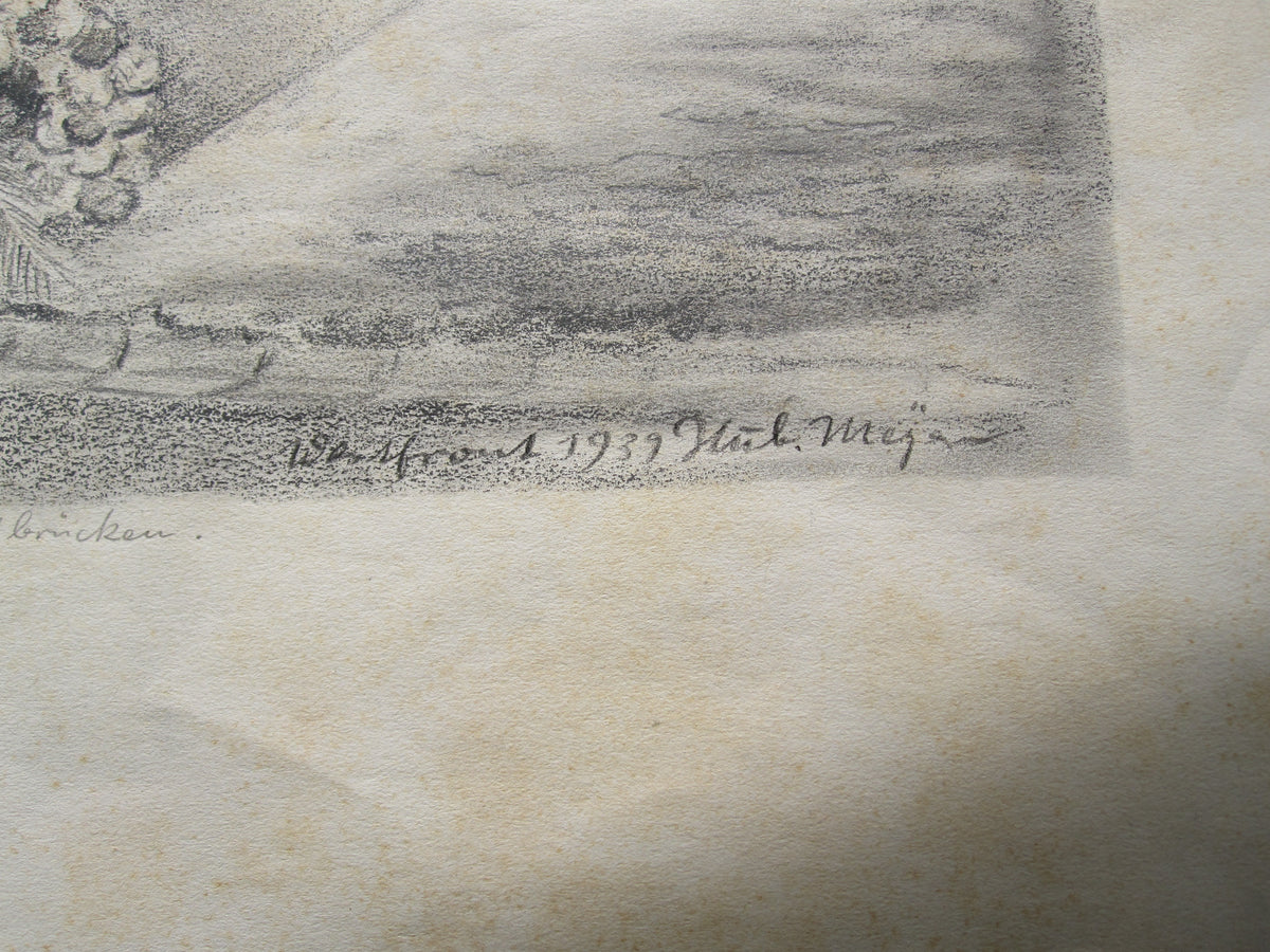 Originale Zeichnung Soldat der Wehrmacht Zweibrücken