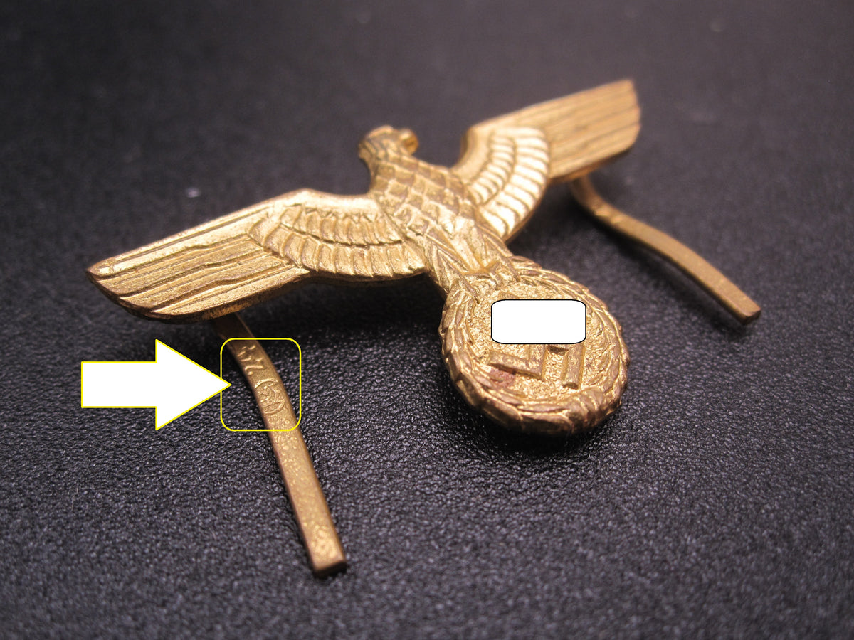 H.W.  -    -     Mützenadler Goldenes Mützenabzeichen für Schirmmütze der Marine HJ  Hitlerjugend