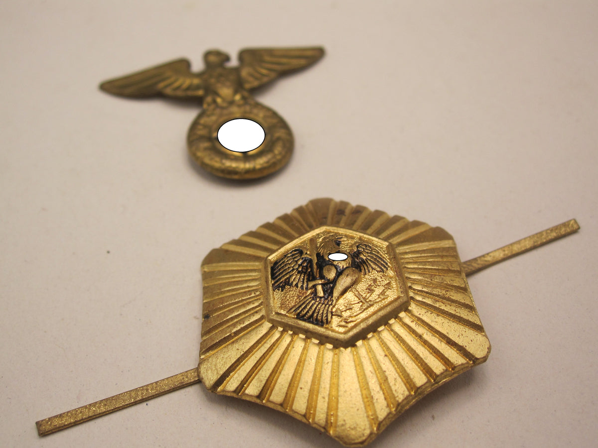 H.W.  -  -    Mützenadler &amp; Stern für SA- FELDJÄGERKORPS Schaftmütze 1.Modell ALTER ART