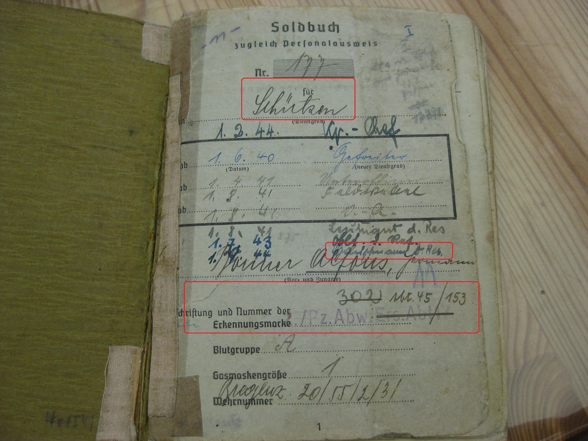 Nachlass Deutsches Kreuz in Gold Soldbuch Dokumente von Alfons B. Panzertruppe Sturmartillerie Panzerjäger Sturmgeschützkommandant