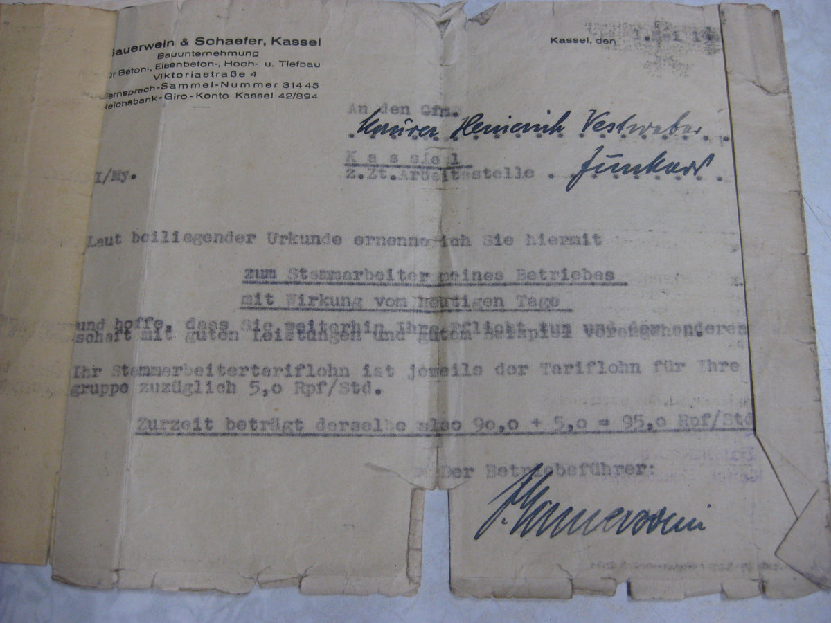 Führungszeugnis Urkunde 3.Reich Kaiserreich kurhessisches Infanterie Regiment Nr.82 Arbeitsbuch Mitgliedsbuch NSDAP