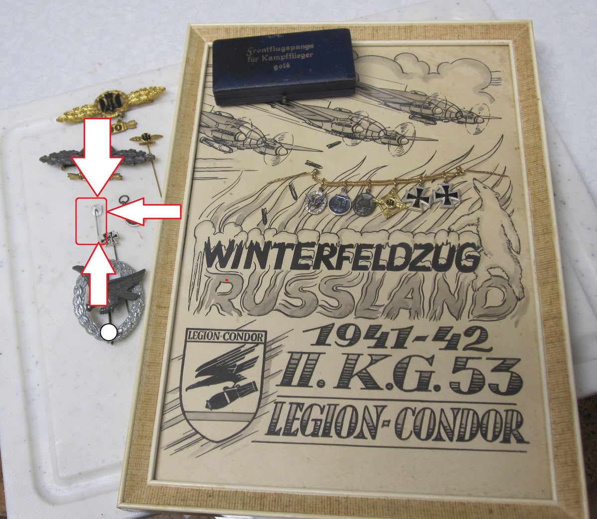 Miniatur  für Fliegerschützenabzeichen OHNE Blitzbündel