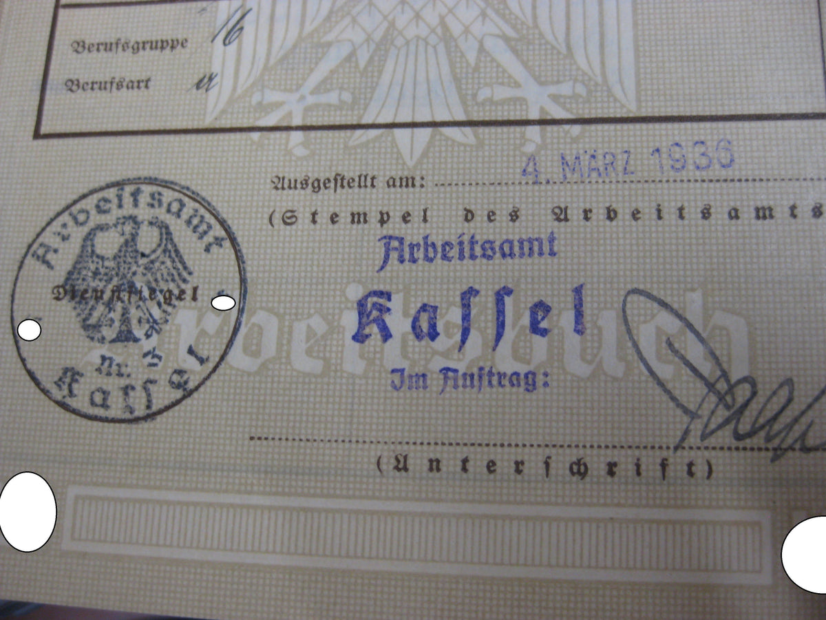 Führungszeugnis Urkunde 3.Reich Kaiserreich kurhessisches Infanterie Regiment Nr.82 Arbeitsbuch Mitgliedsbuch NSDAP