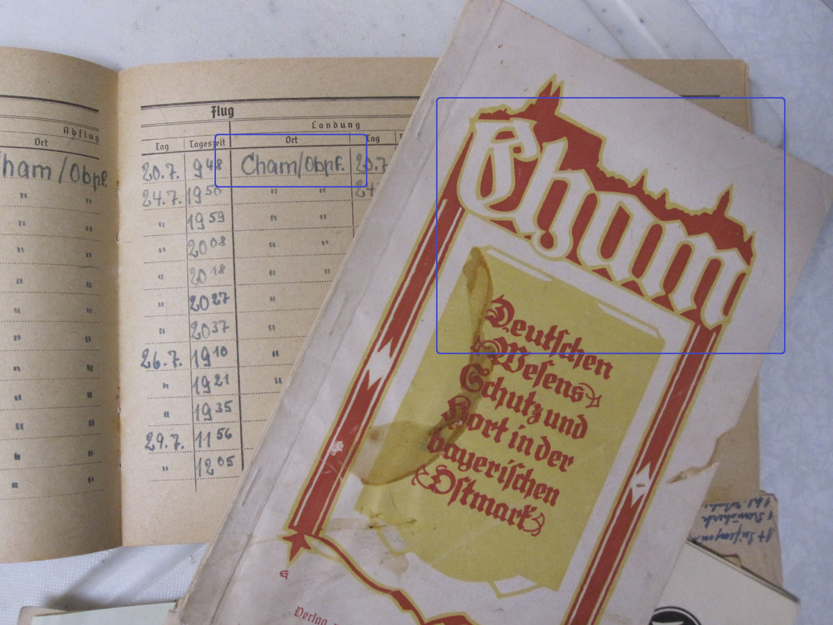 Flugbuch Verleihungsurkunden Besitzzeugnisse Dokumente für Kampfflieger KG53 LEGION CONDOR
