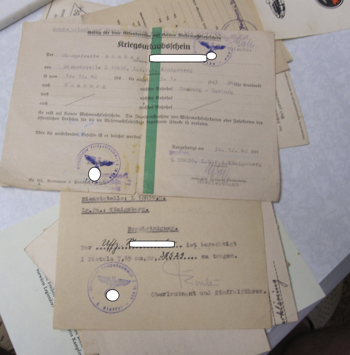 Flugbuch Verleihungsurkunden Besitzzeugnisse Dokumente für Kampfflieger KG53 LEGION CONDOR