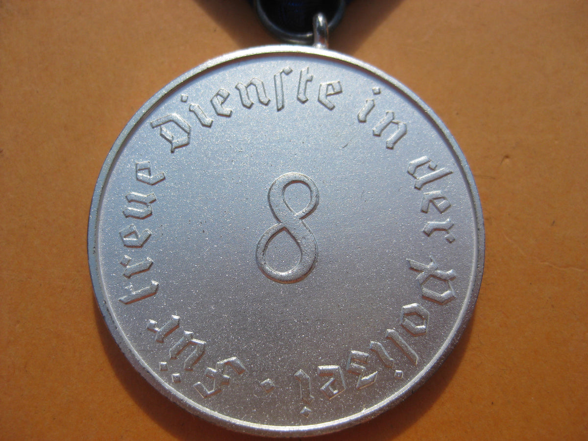 Medaille Polizei Dienstauszeichnung 8 Jahre im Verleihungsetui