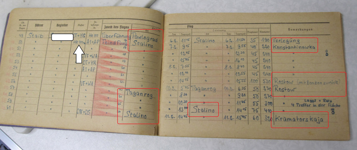 Flugbuch Verleihungsurkunden Besitzzeugnisse Dokumente für Kampfflieger KG53 LEGION CONDOR