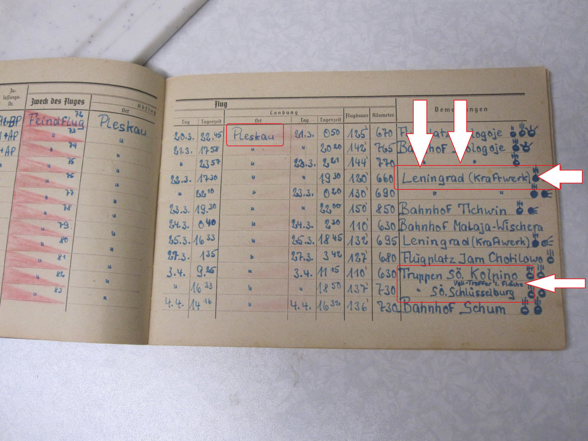 Flugbuch Verleihungsurkunden Besitzzeugnisse Dokumente für Kampfflieger KG53 LEGION CONDOR
