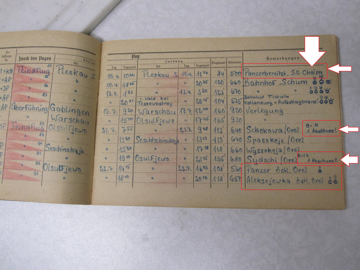 Flugbuch Verleihungsurkunden Besitzzeugnisse Dokumente für Kampfflieger KG53 LEGION CONDOR