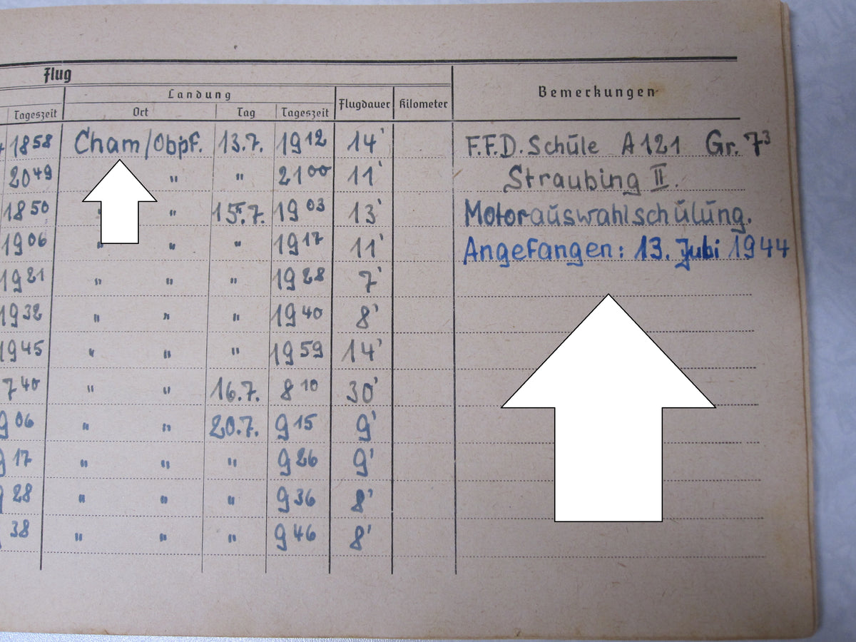 Flugbuch Verleihungsurkunden Besitzzeugnisse Dokumente für Kampfflieger KG53 LEGION CONDOR