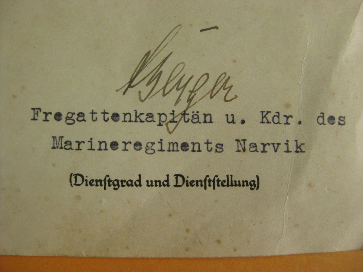 Verleihungsurkunde Eisernes Kreuz 2.Klasse Kriegsmarine NORWEGEN NARVIK Hundalen !!!!