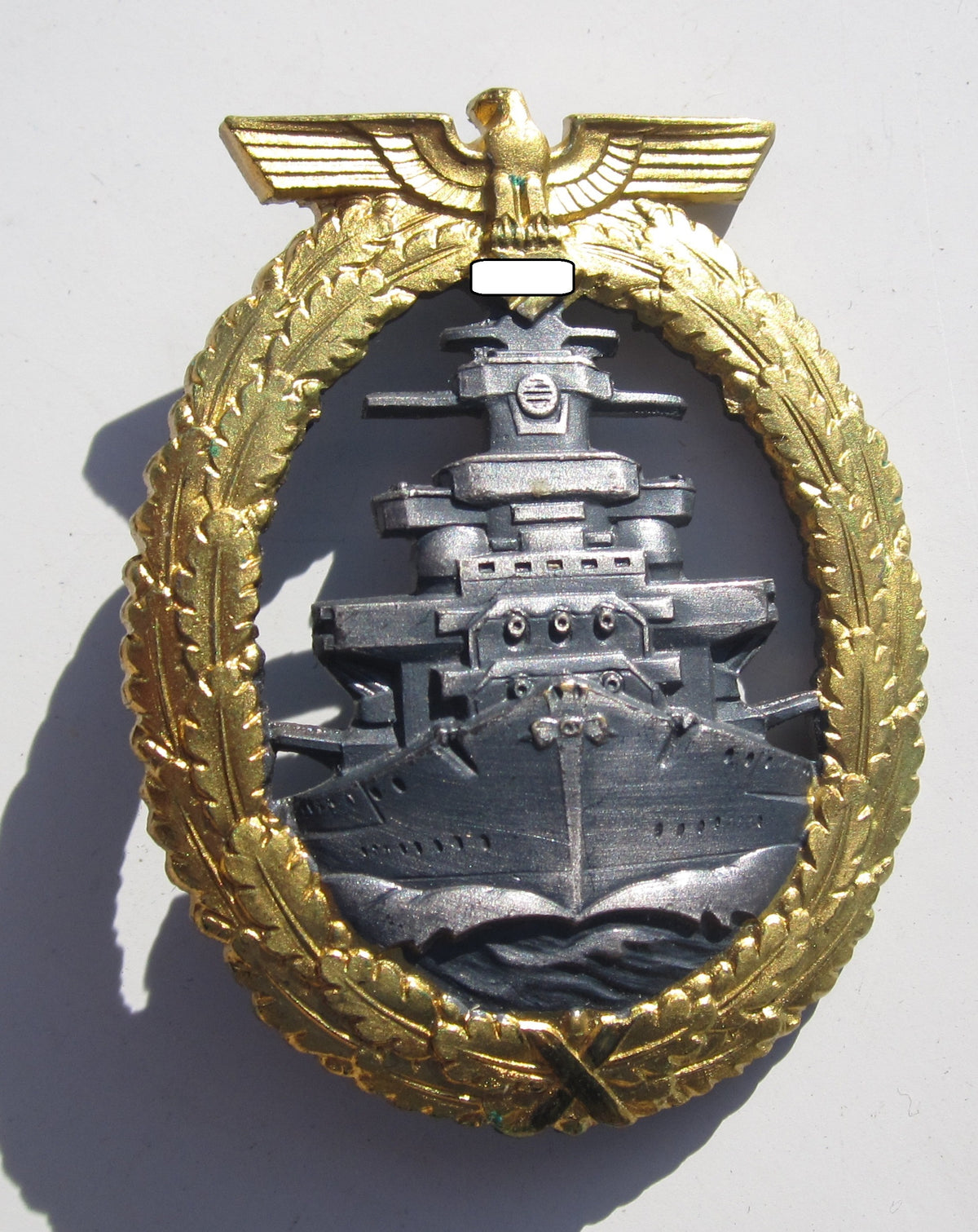Flottenkriegsabzeichen Dickschiffabzeichen Schlachtschiff Blücher POSTHUME Verleihung -Mint condition-