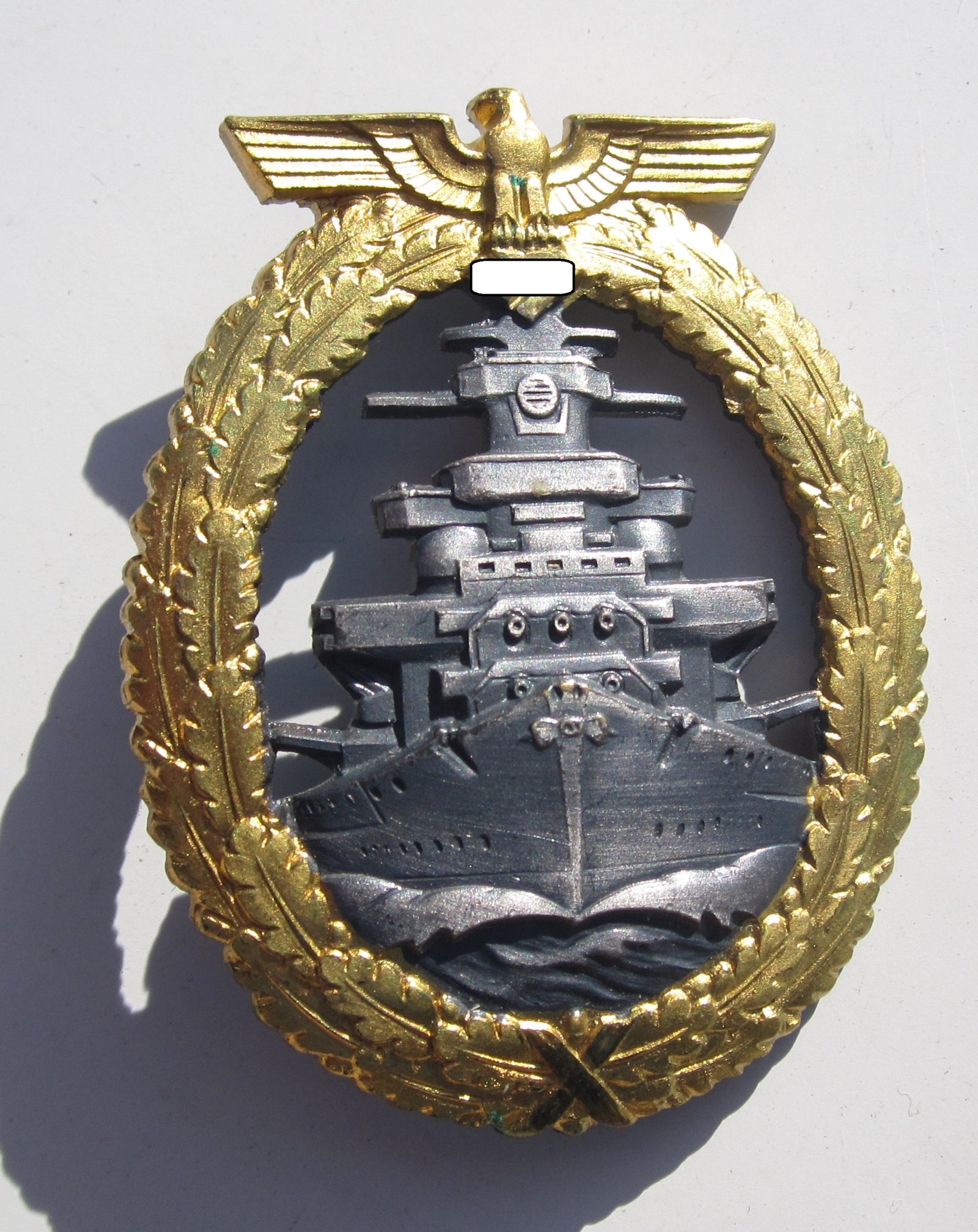 Flottenkriegsabzeichen Dickschiffabzeichen Schlachtschiff Blücher POSTHUME Verleihung -Mint condition-