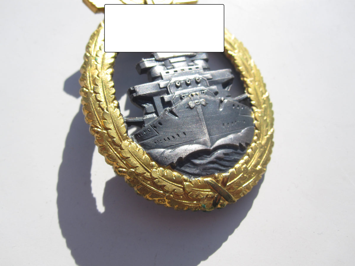 Flottenkriegsabzeichen Dickschiffabzeichen Schlachtschiff Blücher POSTHUME Verleihung -Mint condition-