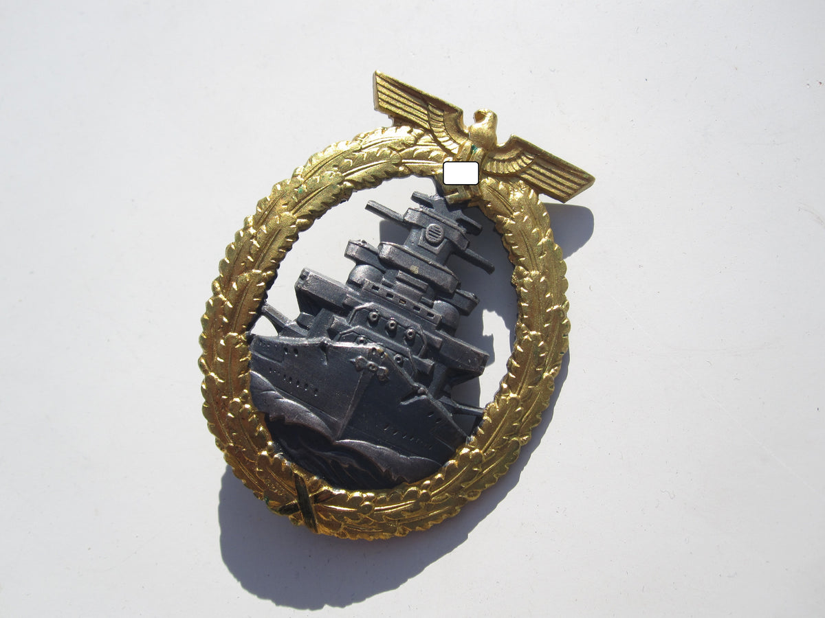 Flottenkriegsabzeichen Dickschiffabzeichen Schlachtschiff Blücher POSTHUME Verleihung -Mint condition-