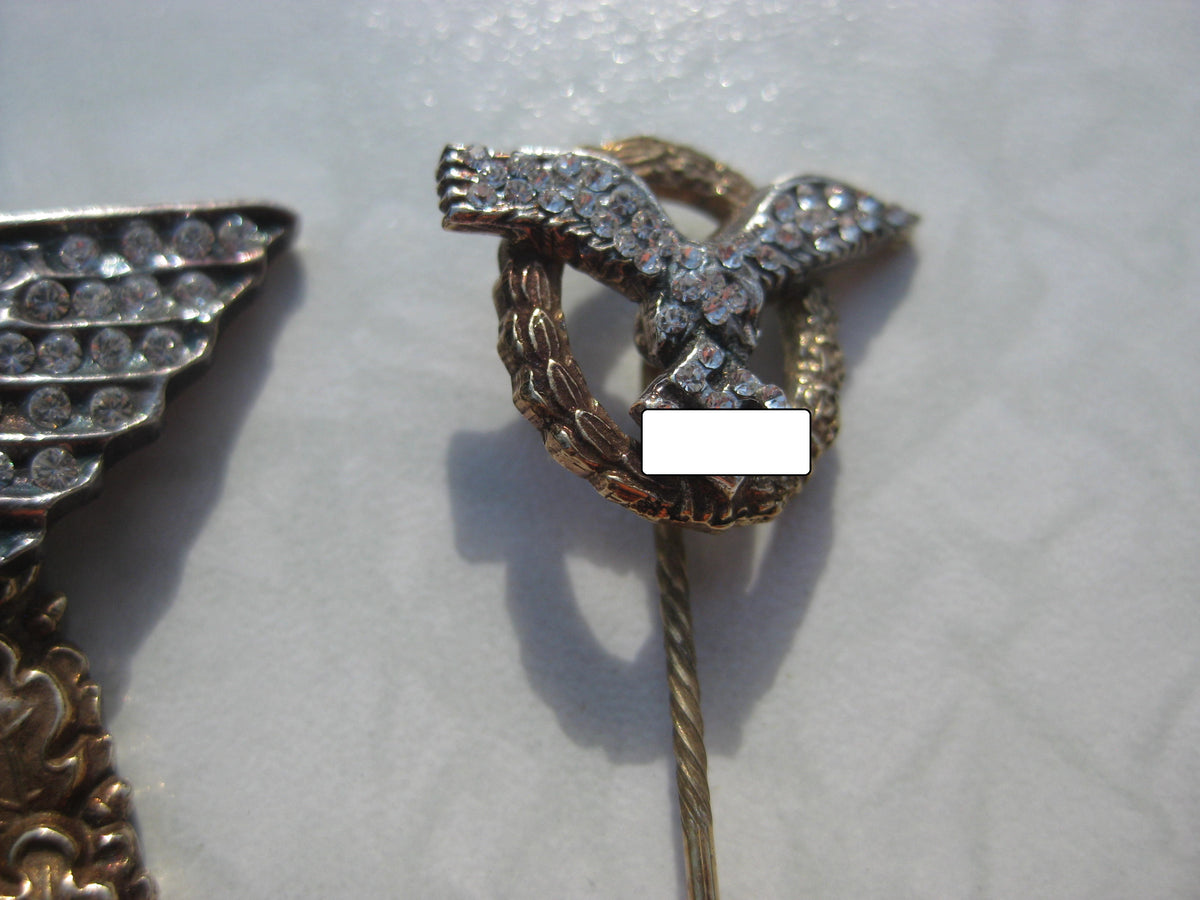 H.W. Set von Flugzeugführerabzeichen in Gold mit Brillanten -Sammleranfertigung-