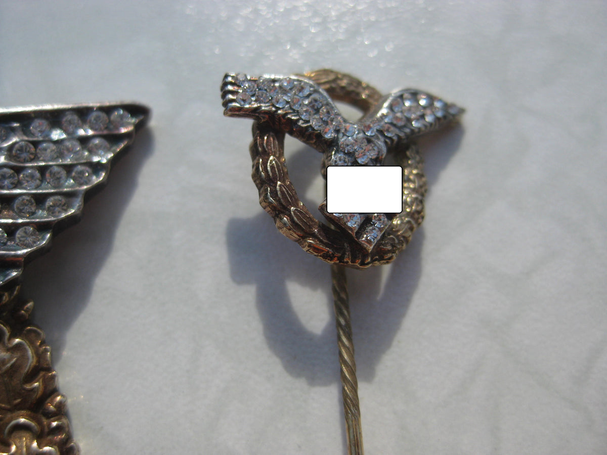 H.W. Set von Flugzeugführerabzeichen in Gold mit Brillanten -Sammleranfertigung-