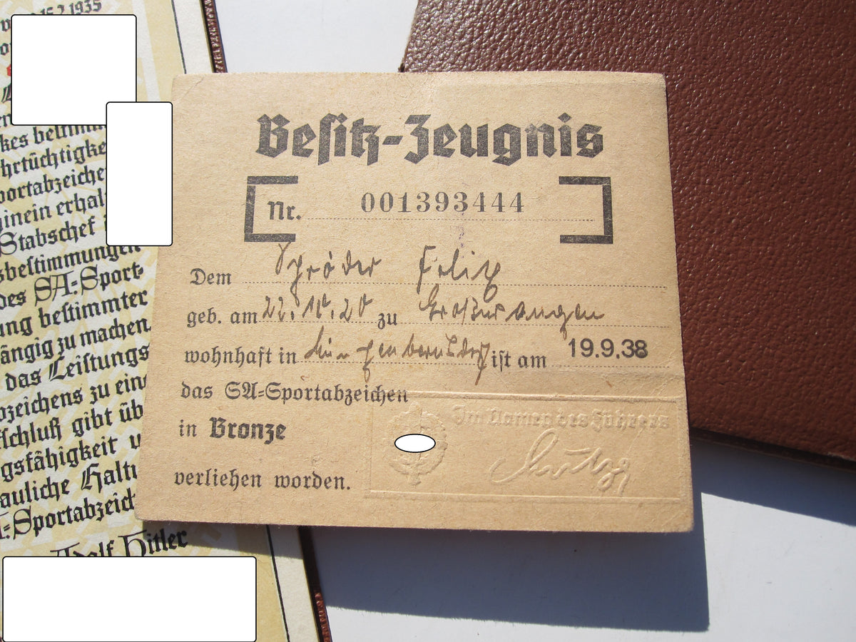 Urkundenheft SA - Sportabzeichen mit Besitzzeugnis