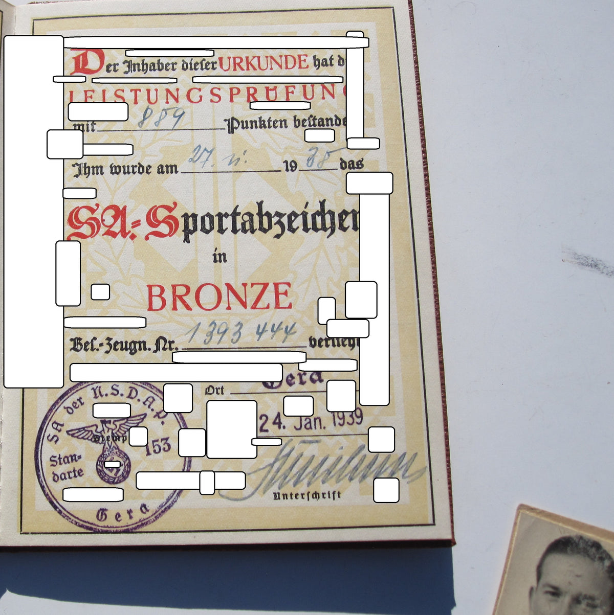 Urkundenheft SA - Sportabzeichen mit Besitzzeugnis