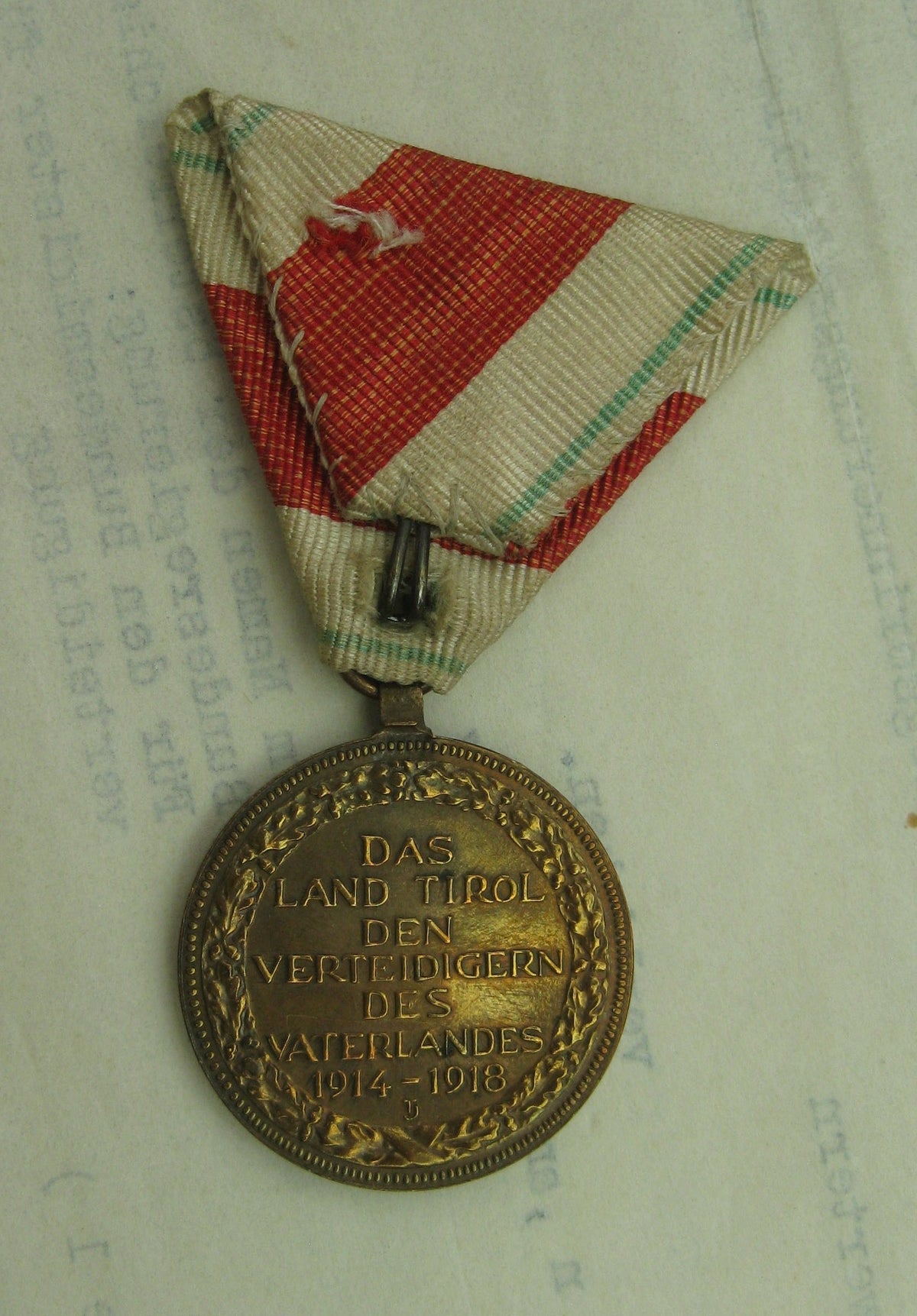 Österreich 1.Weltkrieg Tiroler Erinnerungsmedaille Verleihungsurkunden Kriegsmedaille 1914 - 1918