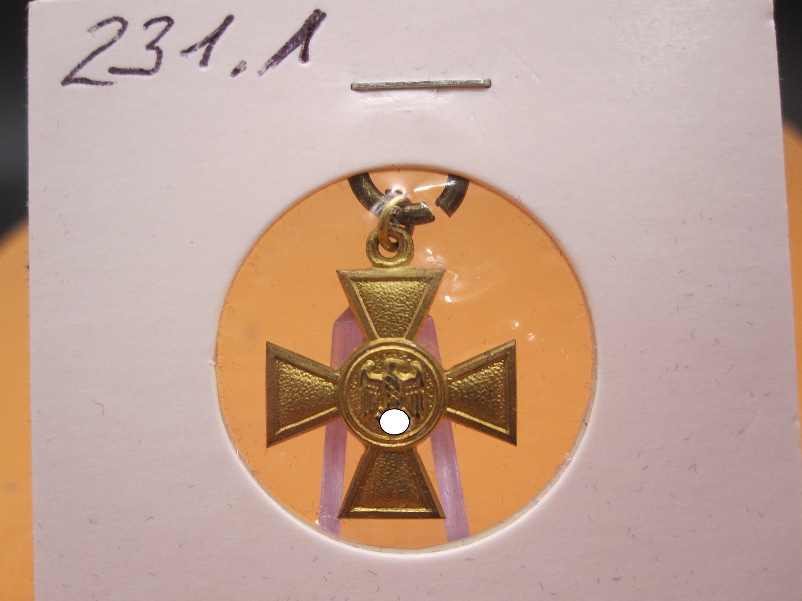 H.W.  -  - Miniatur Kreuz für 25 Dienstjahre in der Wehrmacht