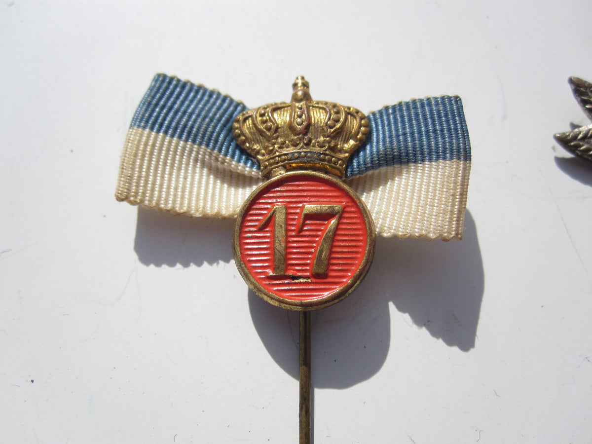 2 Abzeichen Bayern 17. Infanterie Regiment 1878 - 1903 ORFF / Nürnberg