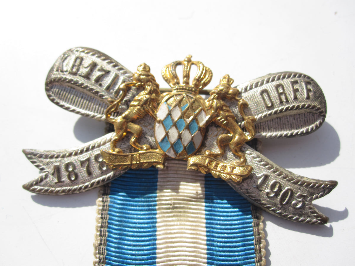 2 Abzeichen Bayern 17. Infanterie Regiment 1878 - 1903 ORFF / Nürnberg
