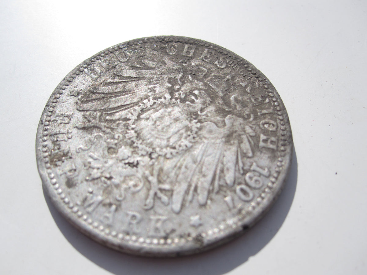 Münze Deutsches Reich 1907 Weinhandlung Werbung !!! Hannover Fünf Markstück