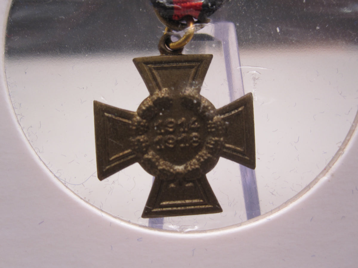 H.W.  -  -  Miniatur Kreuz Ehrenkreuz für Kriegsteilnehmer 1914 - 1918