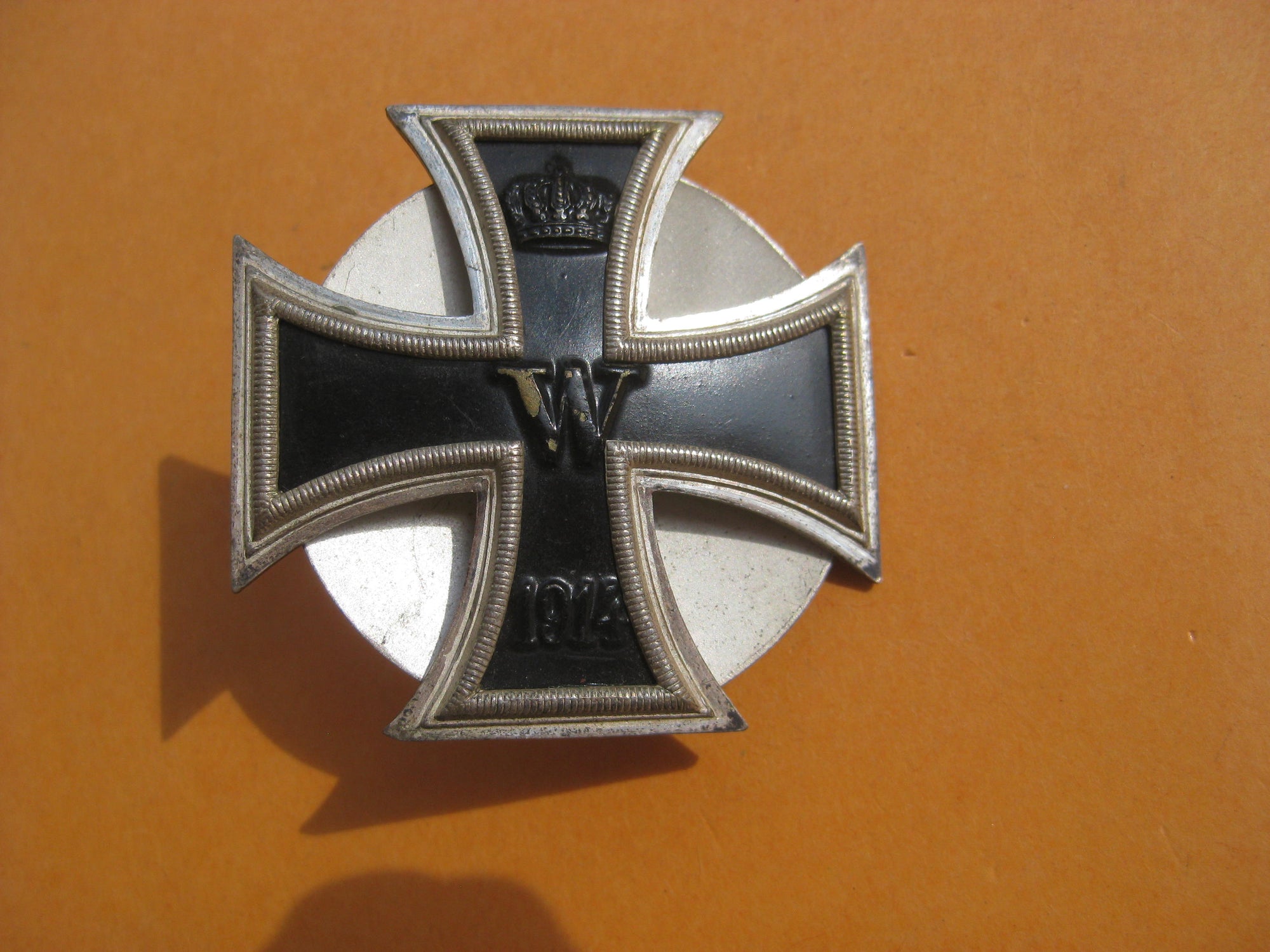 H.W. Eisernes Kreuz 1.Klasse von 1914 (EK1/14) an SCHRAUBSCHEIBE seltene Variante