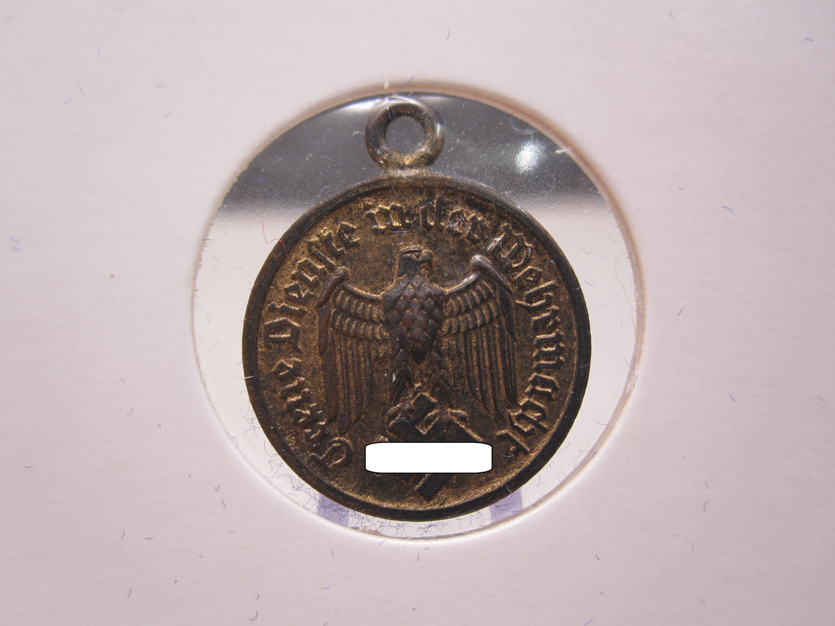 H.W.  -  - Miniatur Medaille für 12 Dienstjahre in der Wehrmacht